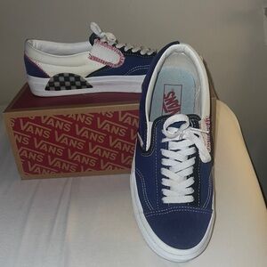 Vans Navy and White Checkered Sneakers